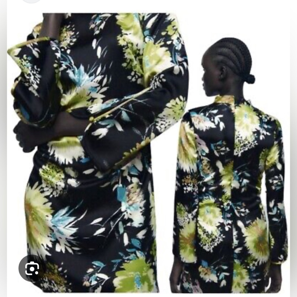 Zara Multicolored Floral Print Mini Dress. New With Tags.